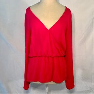 Leith silk cross front blouse l/s . Sz…